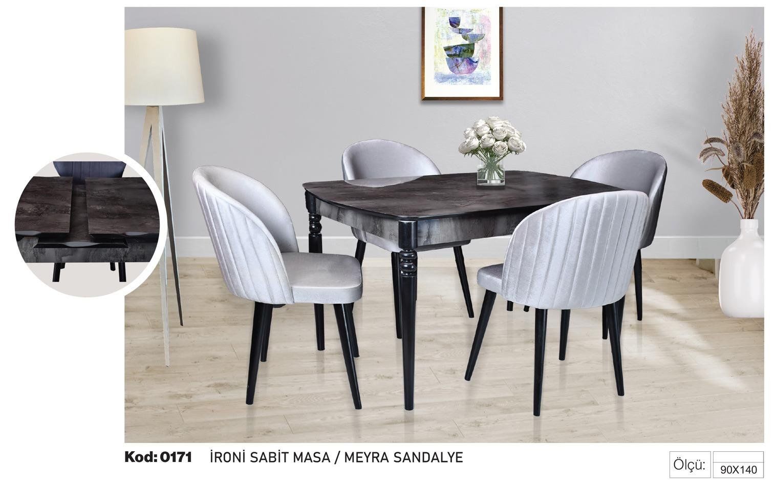 İroni Sabit Masa Meyra Sandalye