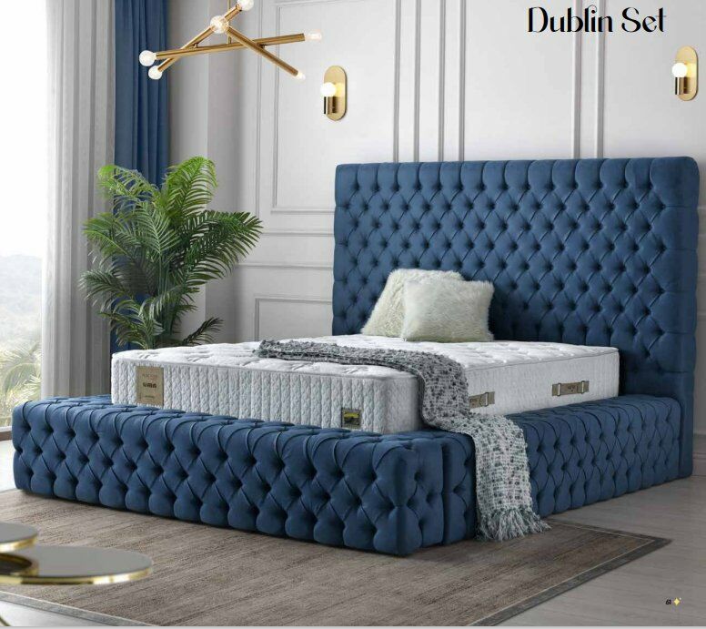Dublin Yatak + Baza + Başlık 3 ' Lü Set( Lima Yatak 30 cm Tavşan Tüyü )