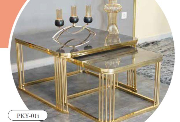 Mim Gold Piyano Kare Orta Sehpa