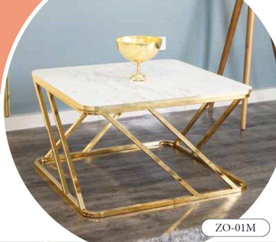 Mim Beyaz Desen - Gold Z Orta Sehpa