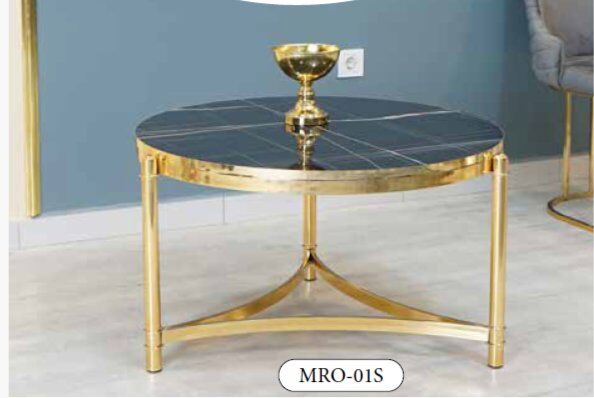 Mim Siyah Mermer - Gold Mersedes Orta Sehpa