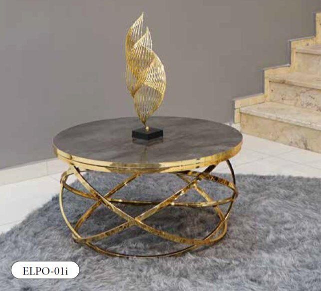 Mim Antrasit - Gold Elips Orta Sehpa