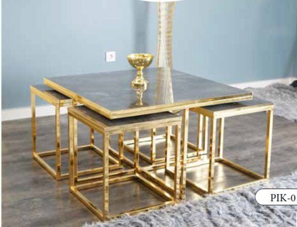 Mim Antrasit - Gold Kare 4+1 Pizza Orta Sehpa