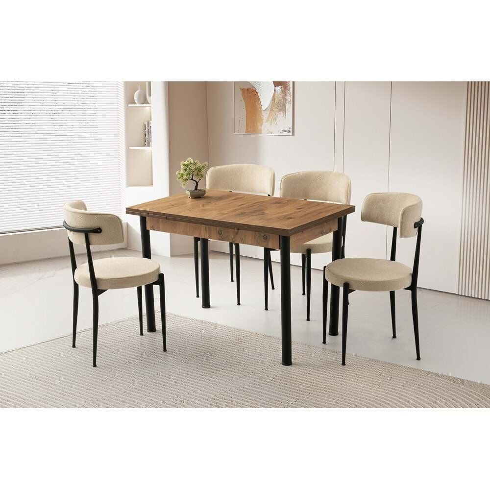 Mobilgen Diş Budak 4 Adet Gözde Sandalye 110+60 Smart Açılabilir Masa Takımı