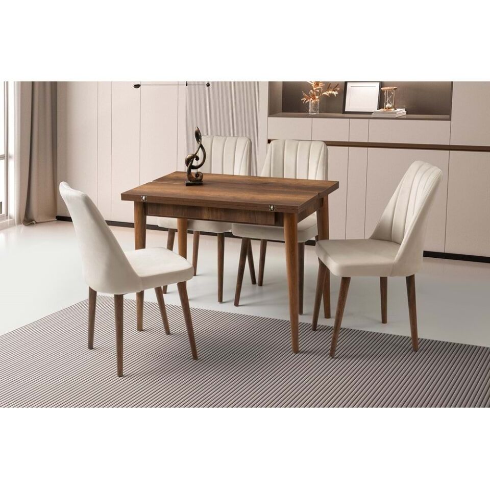 Mobilgen (Sadece Masa) Barok Ceviz 65+65 Kıvılcım Açılabilir Masa