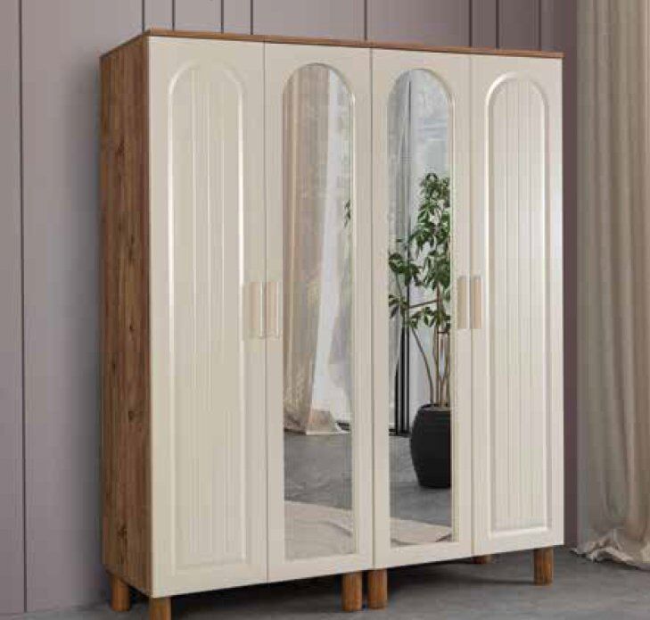 KDL Bohem Aynalı 4 Kapılı Dolap