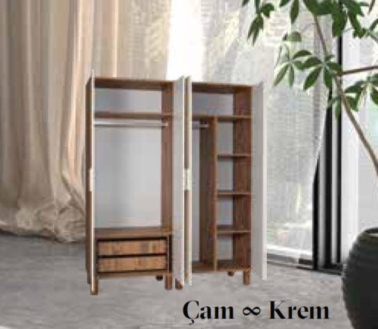 KDL İnci Aynalı 4 Kapılı Dolap