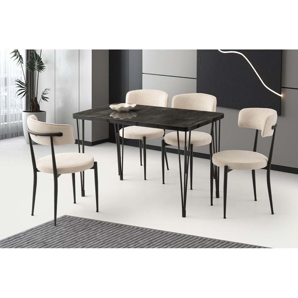 Mobilgen Irony 4 Adet Gözde Sandalye Loris HG Masa Takımı