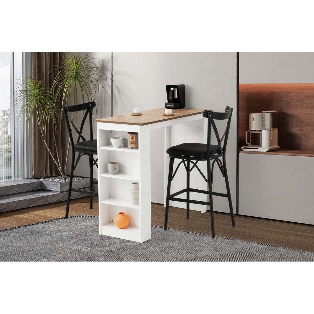 Mobilgen Diş Budak 2 Adet Çapraz Bar Sandalye Forza Bar Masa Takımı