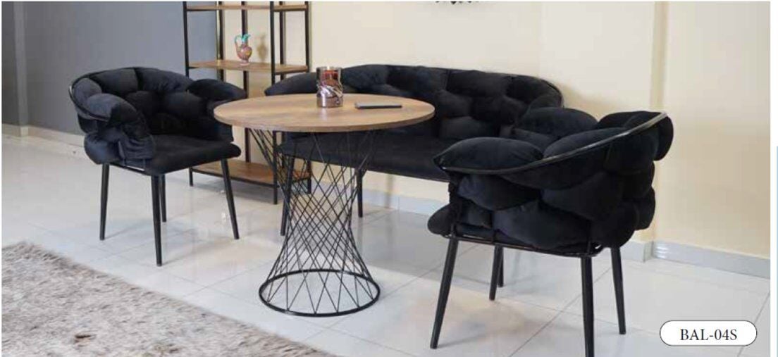 MİM Siyah Balon Çay Seti