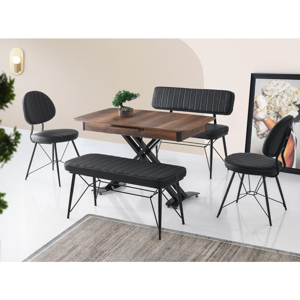 Mobilgen (Sadece Masa) Barok Ceviz Volvo Ayak 120+30 Milano Açılabilir Masa