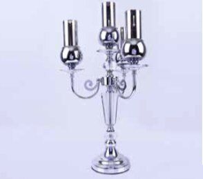 Mim Gümüş 4 Kollu Kristal Şamdan