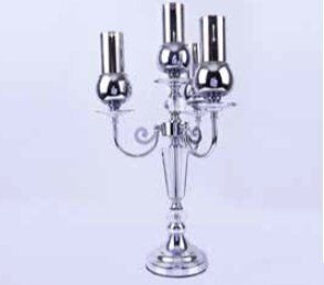 Mim Gümüş 4 Kollu Kristal Şamdan