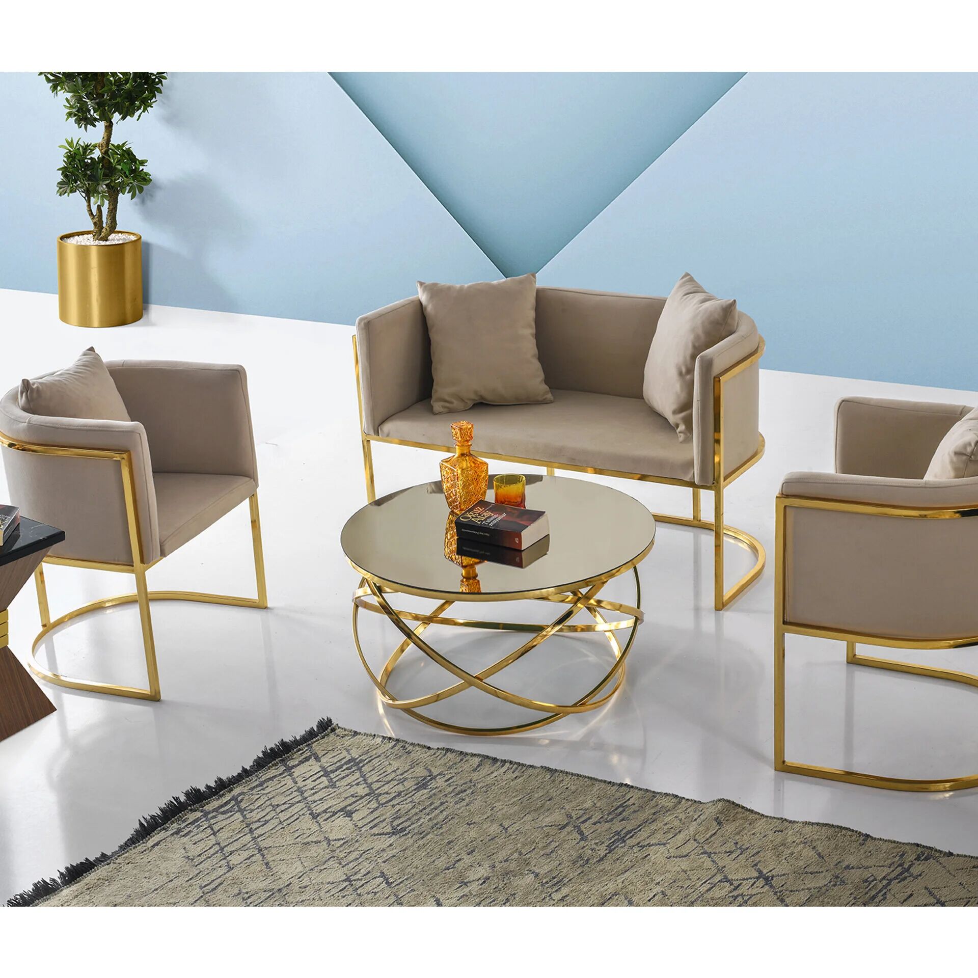 Reyhan Sandalye - Reyhan ikili Bench - Zeta Orta Sehpa Reyhan Çay seti