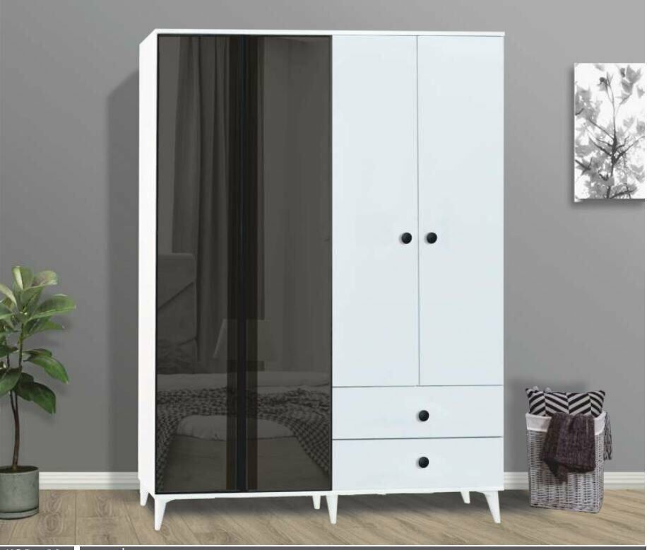 Zarif 2 Kapaklı Beyaz Dolap