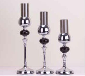 MİM Gümüş 3 ' lü Seramik Şamdan