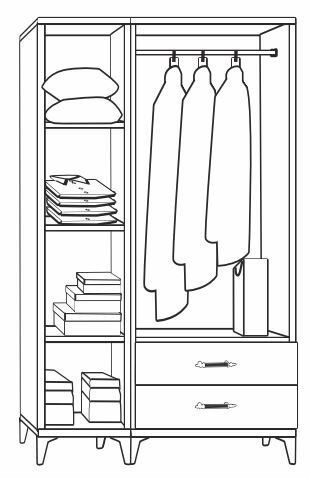 3 Kapılı Aynalı Dolap