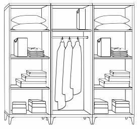 Kare Beyaz 6 Kapılı Aynasız Dolap