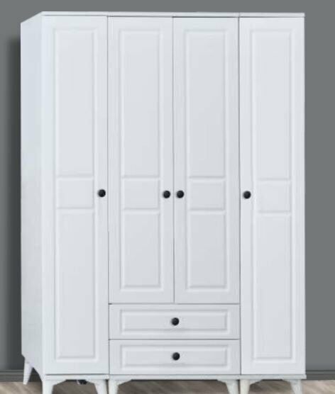 Harika 4 Kapılı Beyaz Kuleli Aynasız Dolap