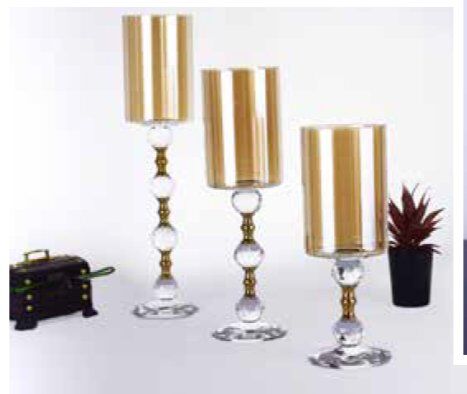 MİM Gold Cam Tabanlı Şamdan