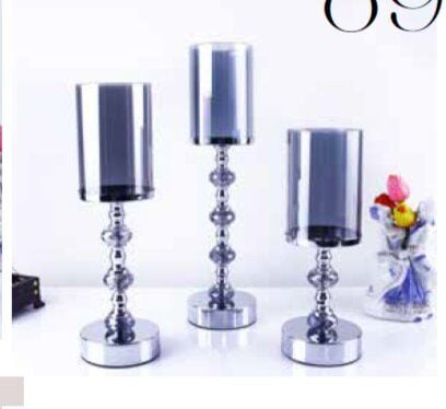 MİM Gümüş Metal Tabanlı Şamdan