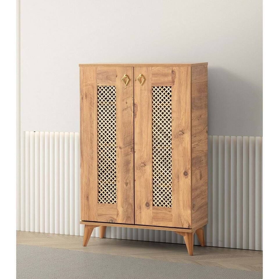 Mobilgen Ceviz Hasırlı Ayakkabılık