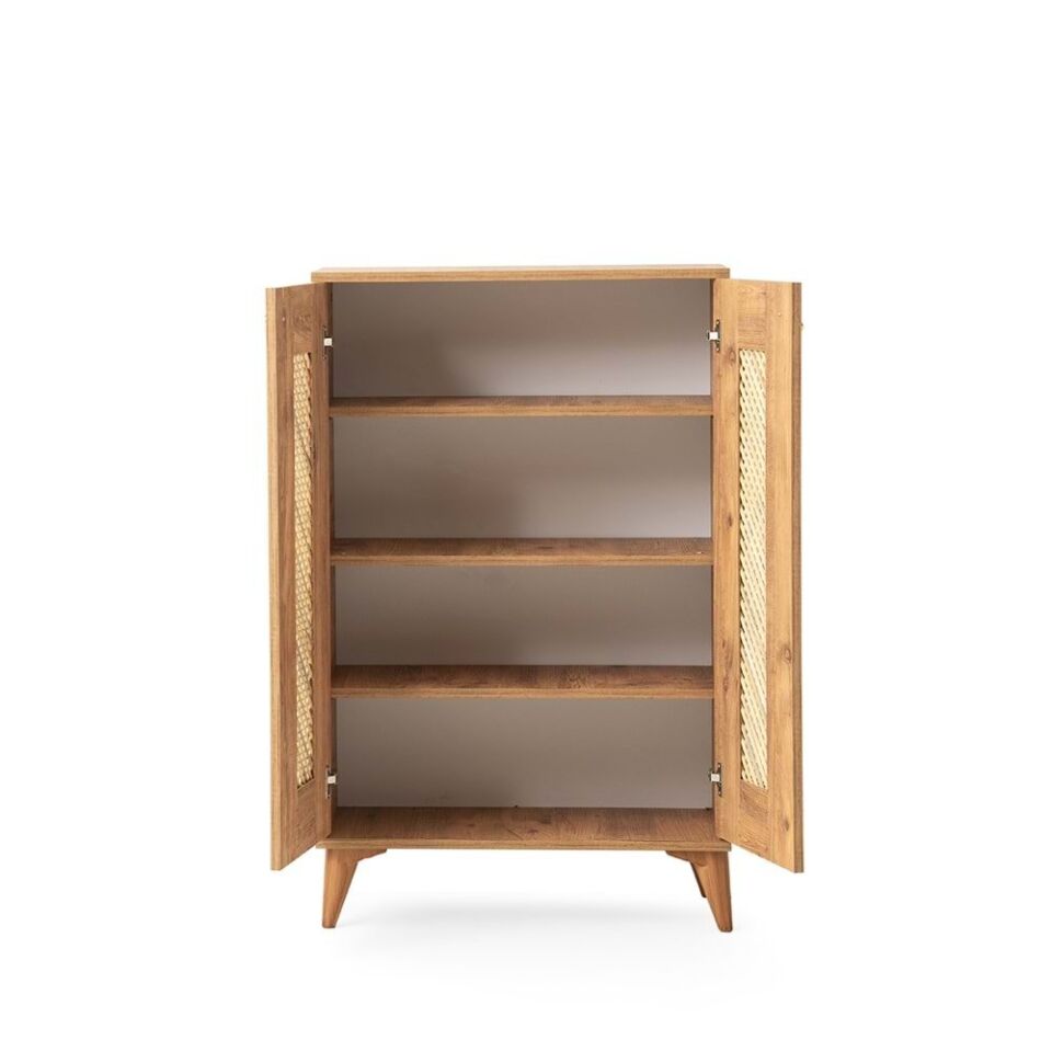 Mobilgen Ceviz Hasırlı Ayakkabılık