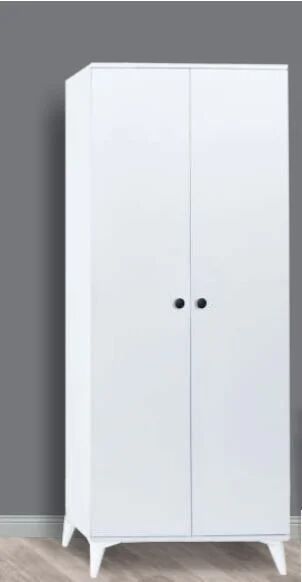 2 Kapılı Aynasız Raflı Beyaz Dolap
