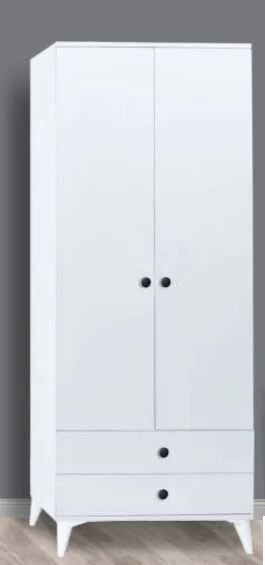 2 Kapılı Çekmeceli Aynasız Beyaz Dolap