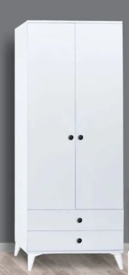 2 Kapılı Çekmeceli Aynasız Beyaz Dolap