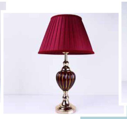 Mim Kırmızı Dekorcamlı Abajur