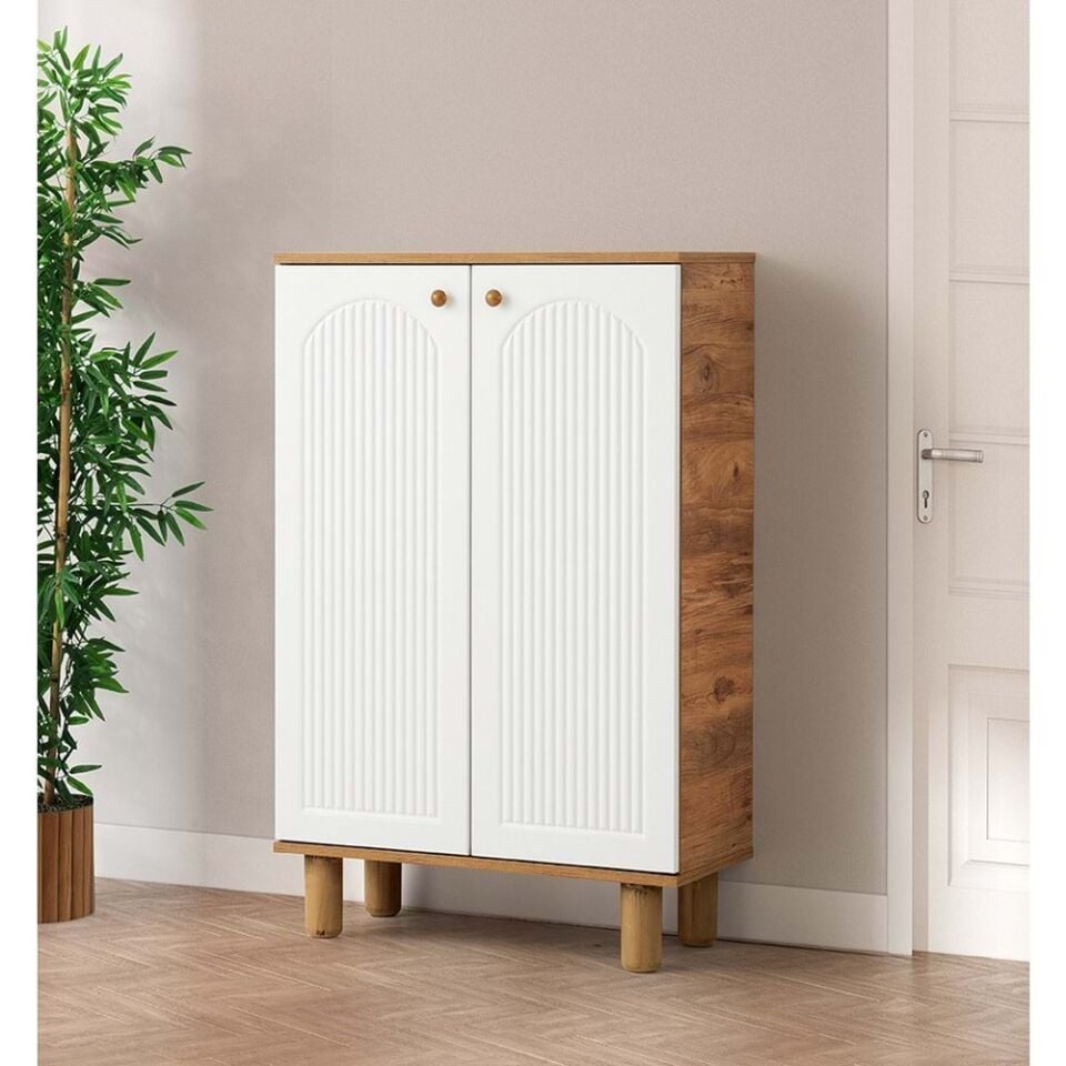 Mobilgen Beyaz - Ceviz Bohem Ayakkabılık