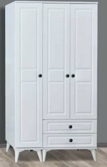 Harika 3 Kapılı Aynasız Beyaz Dolap