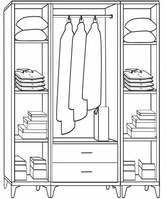 Delüx 4 Kapılı Aynasız Beyaz Dolap
