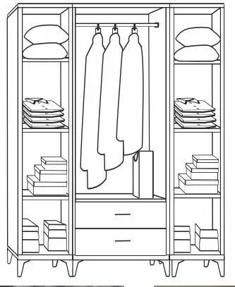 4 Kapılı Aynalı Uras Panjurlu Beyaz Dolap