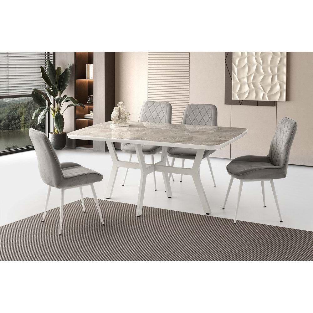 Mobilgen Rambla 4 Adet Fulya Sandalye Adel HG Sabit Masa Takımı