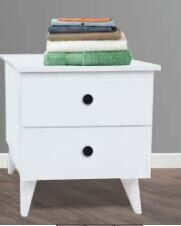 2 Çekmeceli Aynasız Beyaz Komidin