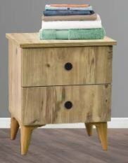 2 Çekmeceli Aynasız Çam Komidin