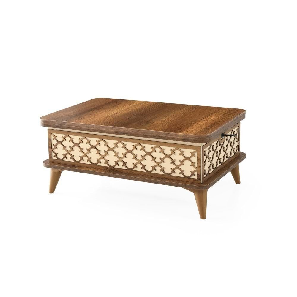 Mobilgen Krem - Barok Ceviz Tuna Sehpa