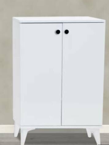 2 Kapılı Mini Beyaz Çok Amaçlı Ayakkabılık Dolap