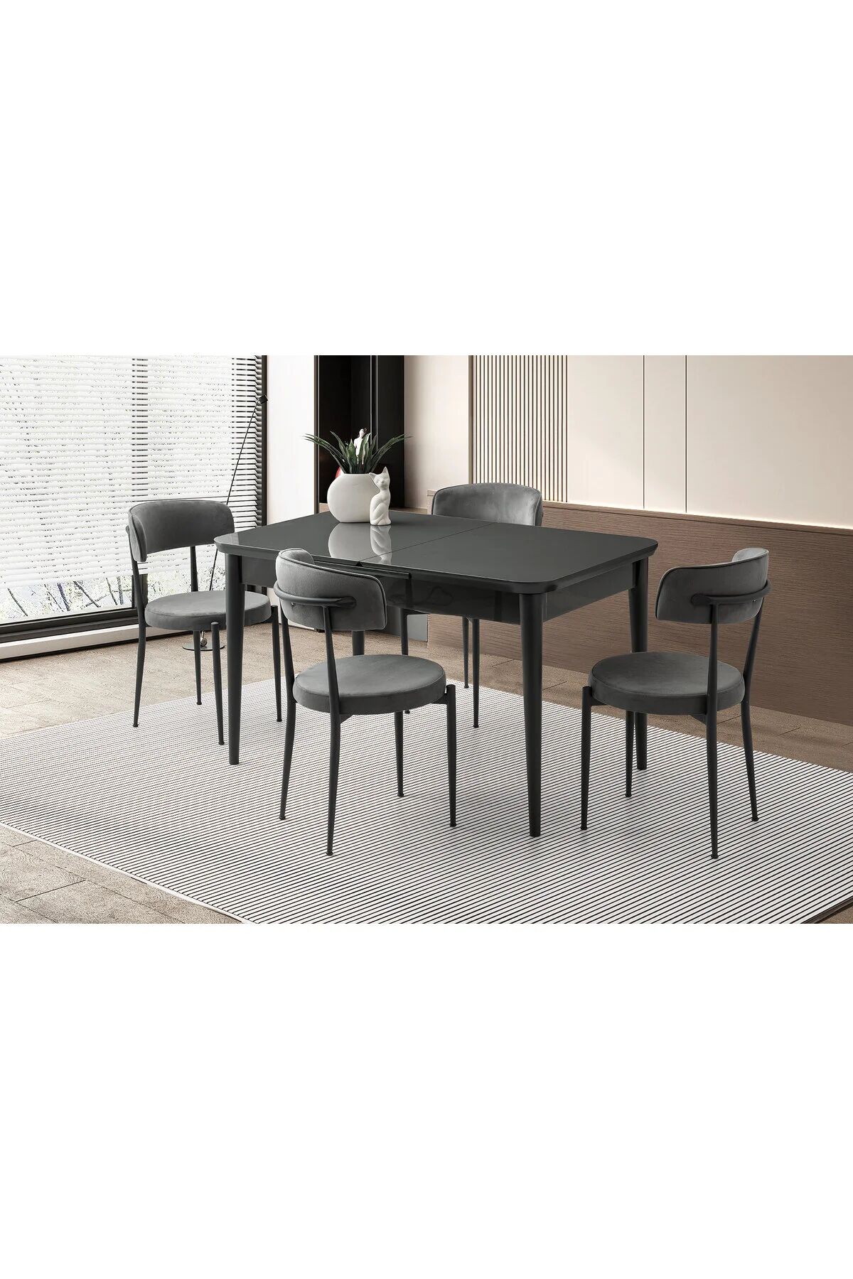 Mobilgen 4 Adet Siesta Sandalye 130+37 Kelebek Tekno kenar HG Açılabilir Masa Takımı