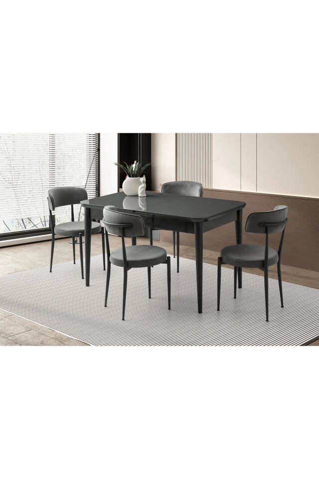 Mobilgen 4 Adet Siesta Sandalye 130+37 Kelebek Tekno kenar HG Açılabilir Masa Takımı