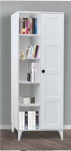 Tek Kapılı Beyaz Kare Kitaplık