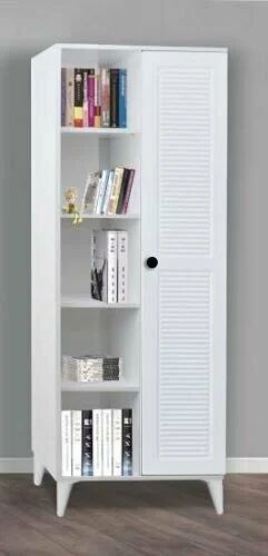 Tek Kapılı Beyaz Panjurlu Kitaplık