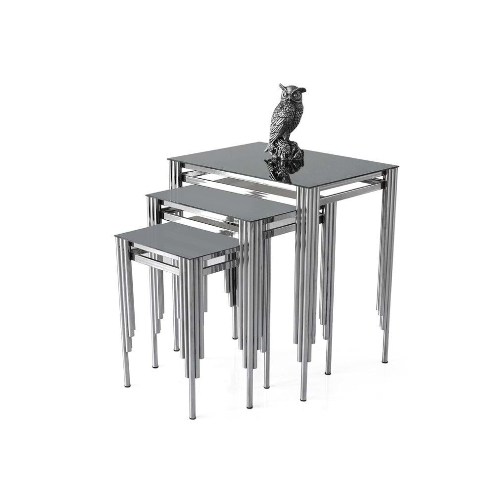 Füme Cam Kare Sütün Zigon