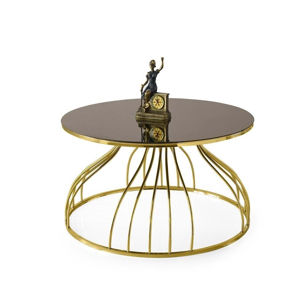 Bronz Cam Kuğu Orta Sehpa