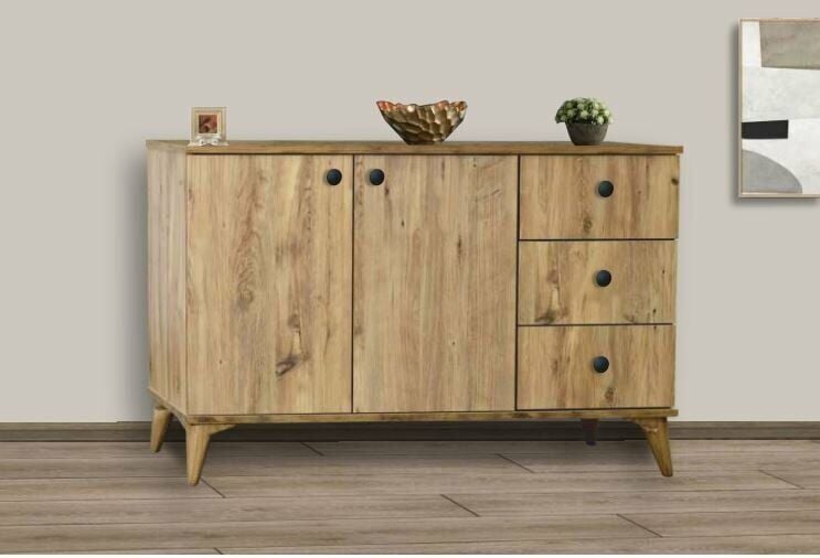 3 Kapılı 3 Çekmeceli Mini Çam Konsol