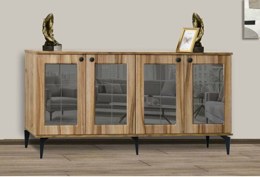 4 Kapılı Aynalı Çam Konsol