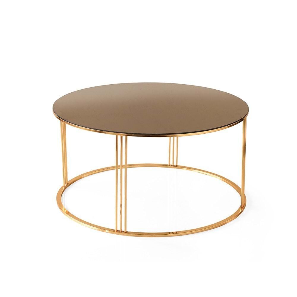 Bronz Cam Ceren Orta Sehpa