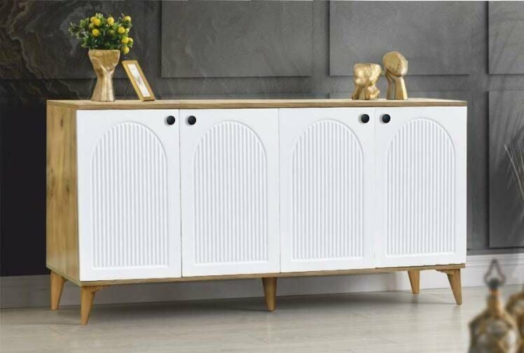 4 Kapılı Bohem Çam/Beyaz Konsol